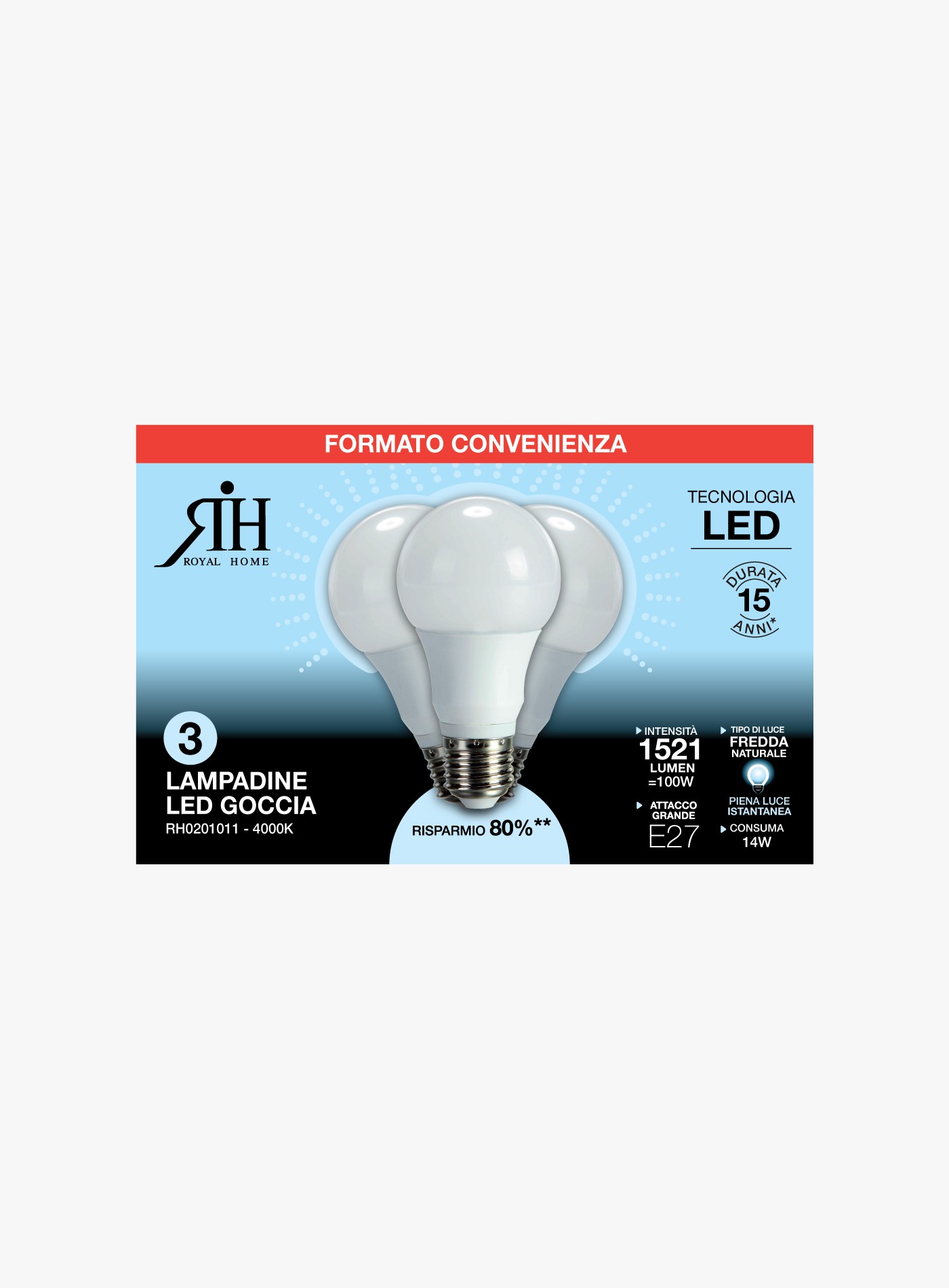 Three 100 watt led bulbs drop cold F